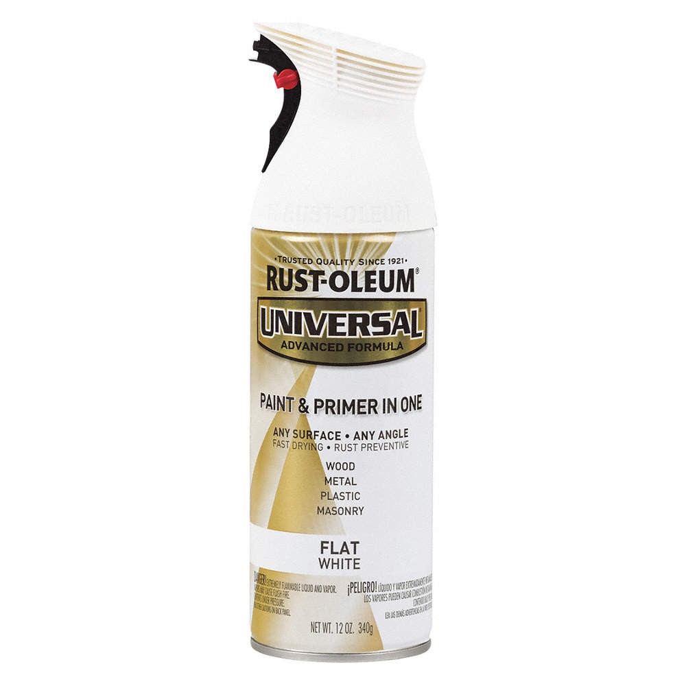 RUST-OLEUM 247564 Spray Paint,White,Flat,12 oz. 40PM55