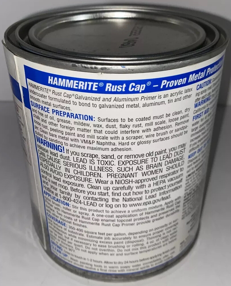Hammerite Rust Cap Primer GRAY 1 Quart Discontinued Hard To Find