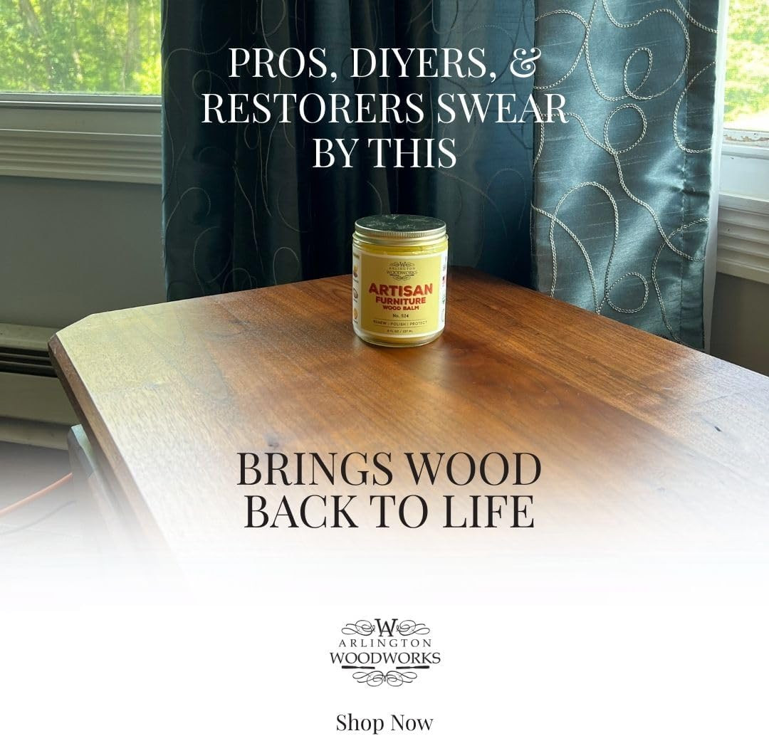 2-Pack Artisan Furniture Wood Balm No. 524 – Natural Wood Care Restore, Polish &
