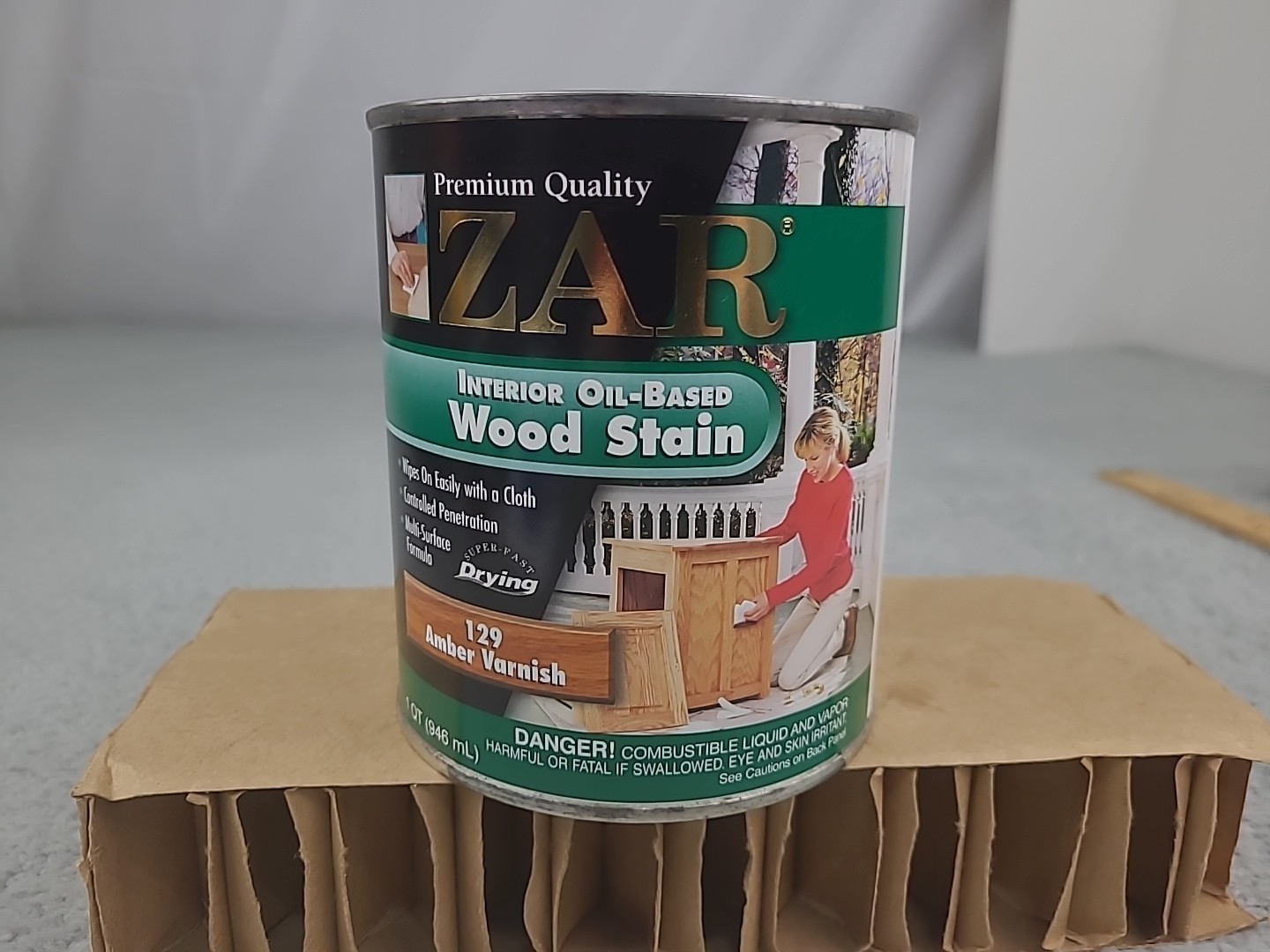 1x ZAR Oil Based Interior Wood Stain 129 Amber Varnish 1 Quart