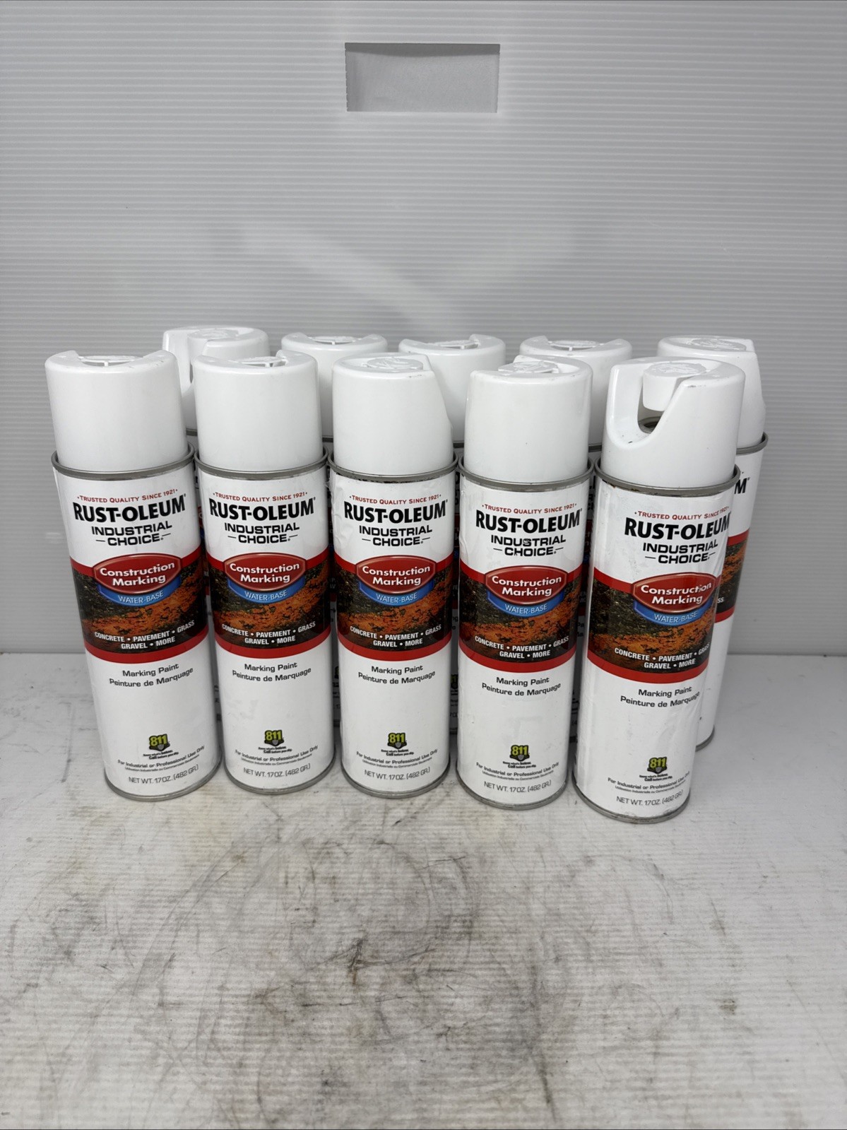 10 – Rust-Oleum 264692 17-Oz Water-Based Construction Marking Spray Paint, White