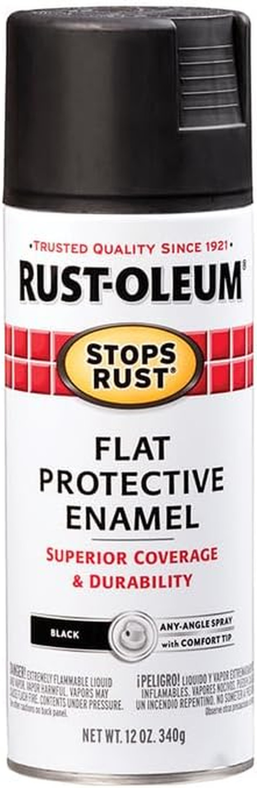 7776830-6PK Stops Rust Spray Paint, 12 Oz, Flat Black, 6 Pack