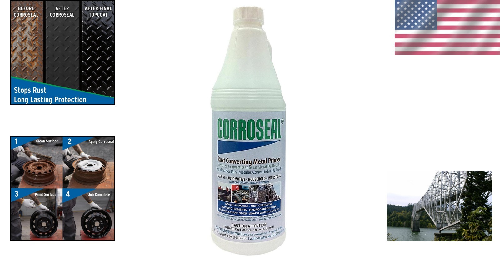 1 Quart Water-Based Rust Converter & Metal Primer: Extend Life of Metal Surfaces