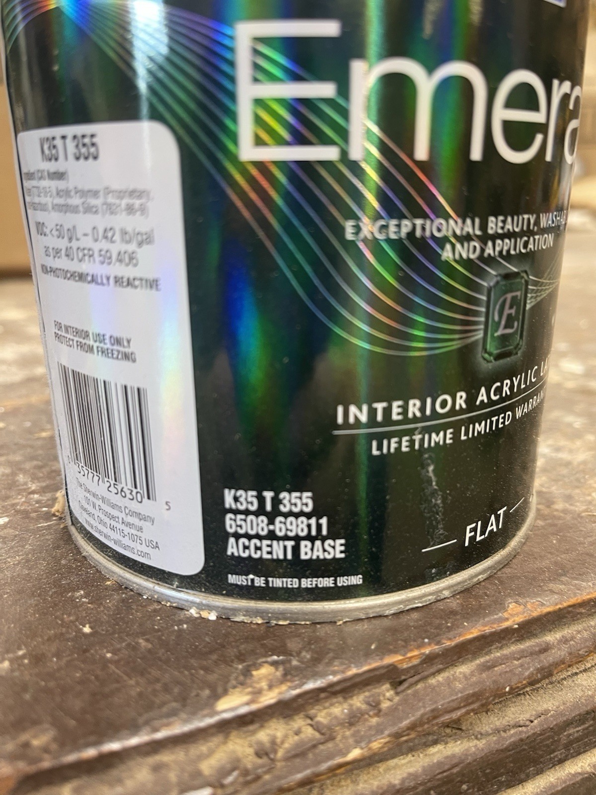 Qt. Sherwin Williams Emerald Interior Acrylic Latex Water Base/ Flat/Accent Base
