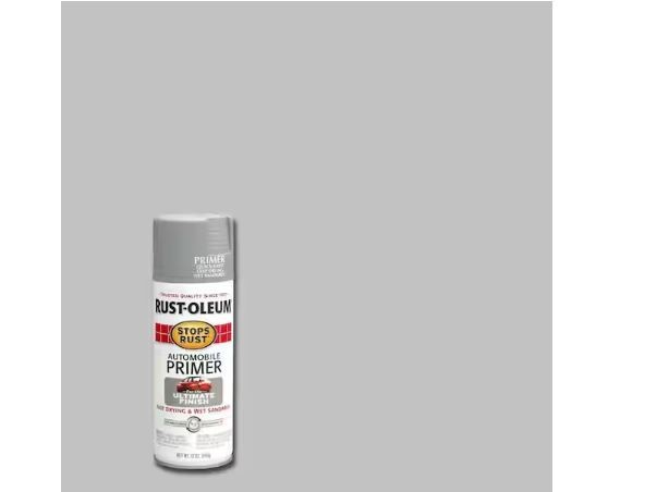 12 Oz. Flat Light Gray Automotive Primer Spray | Stops Rust Auto Oz Of Paint New