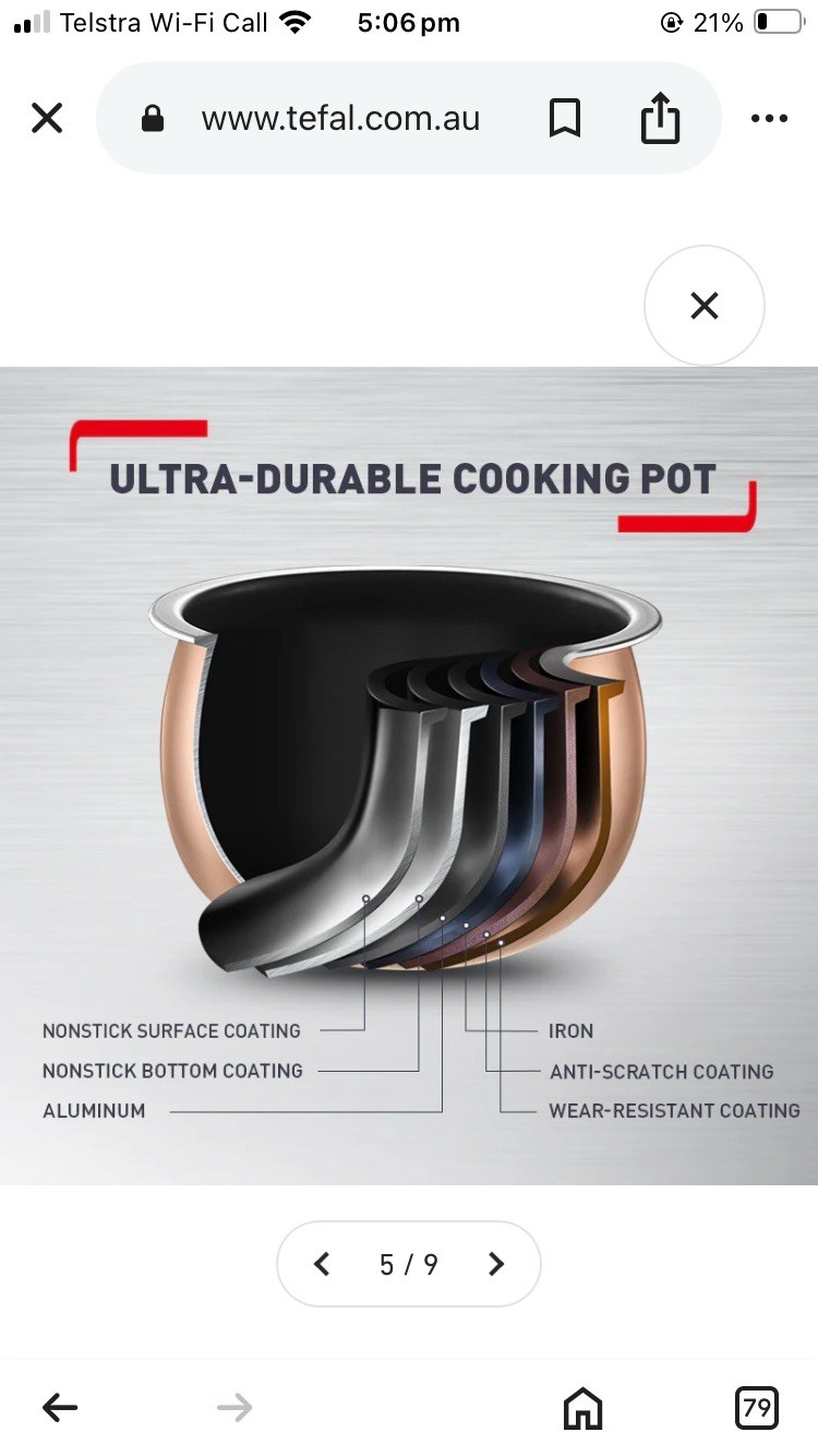 TEFAL Induction Rice Master & Slow Cooker, RK818A AI Rice Technology 1.8L/10 Cup