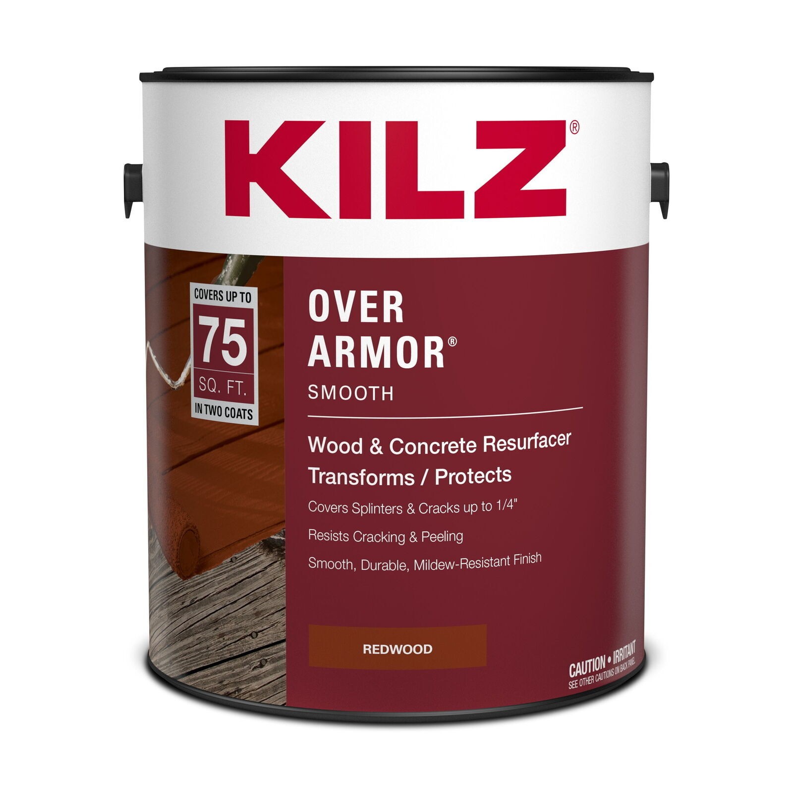 Over Armor Wood & Concrete Resurfacer, Exterior, Smooth, Redwood, 1 Gallon
