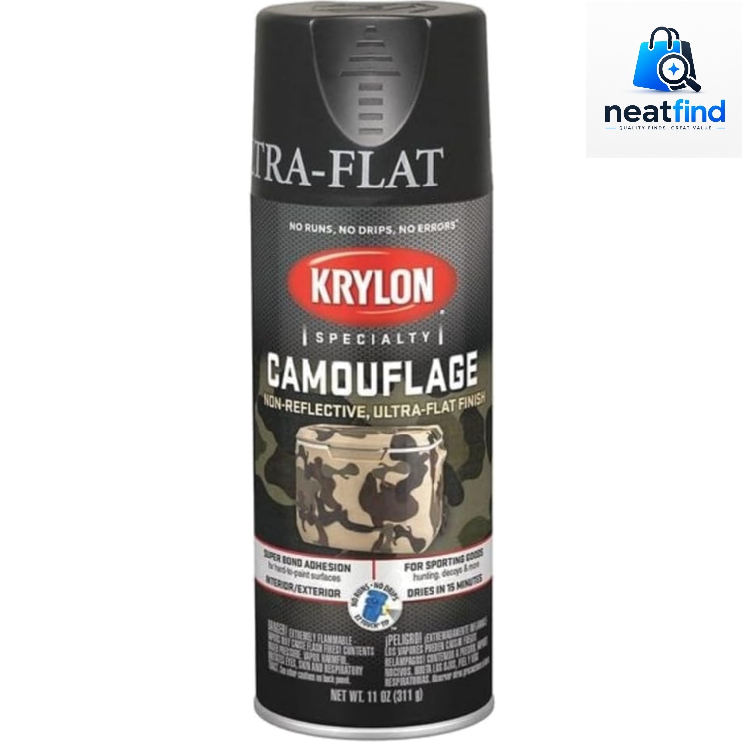 Camouflage Paint, Ultra Flat, Black, 11 oz.