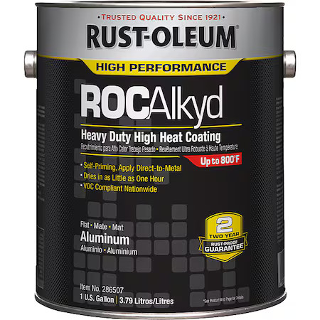 Rust-Oleum 286507 Heat Resistant Coating, High Performance Rocalkyd, Metal,