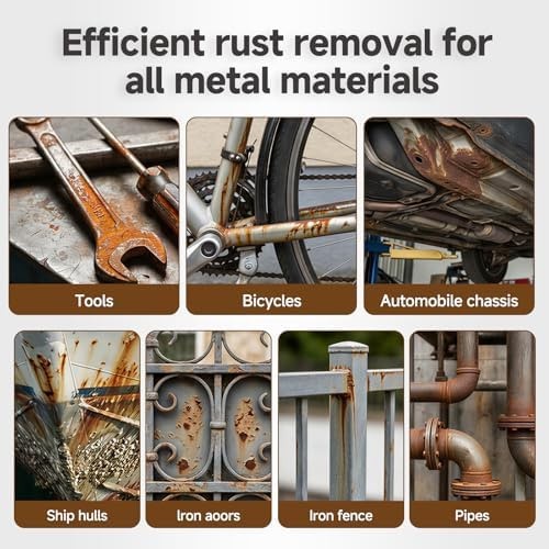 2-in-1 Black Rust Converter & Metal Primer (5.29 Oz) with Brush, Anti-Rust Co…
