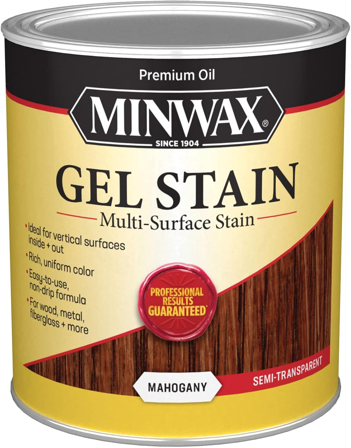 Gel Stain for Interior Wood Surfaces, Quart, Mahogany