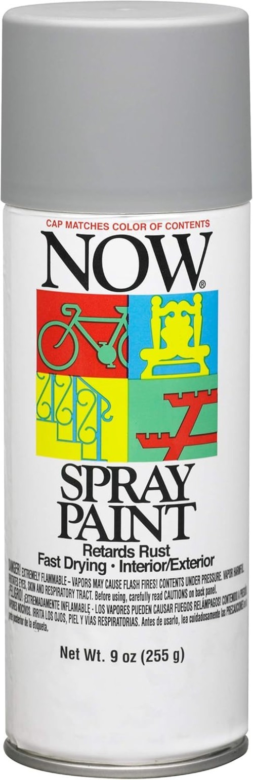 Versatile 9 oz NOW Gray Primer Spray Paint – Rust-Resistant and Easy Application