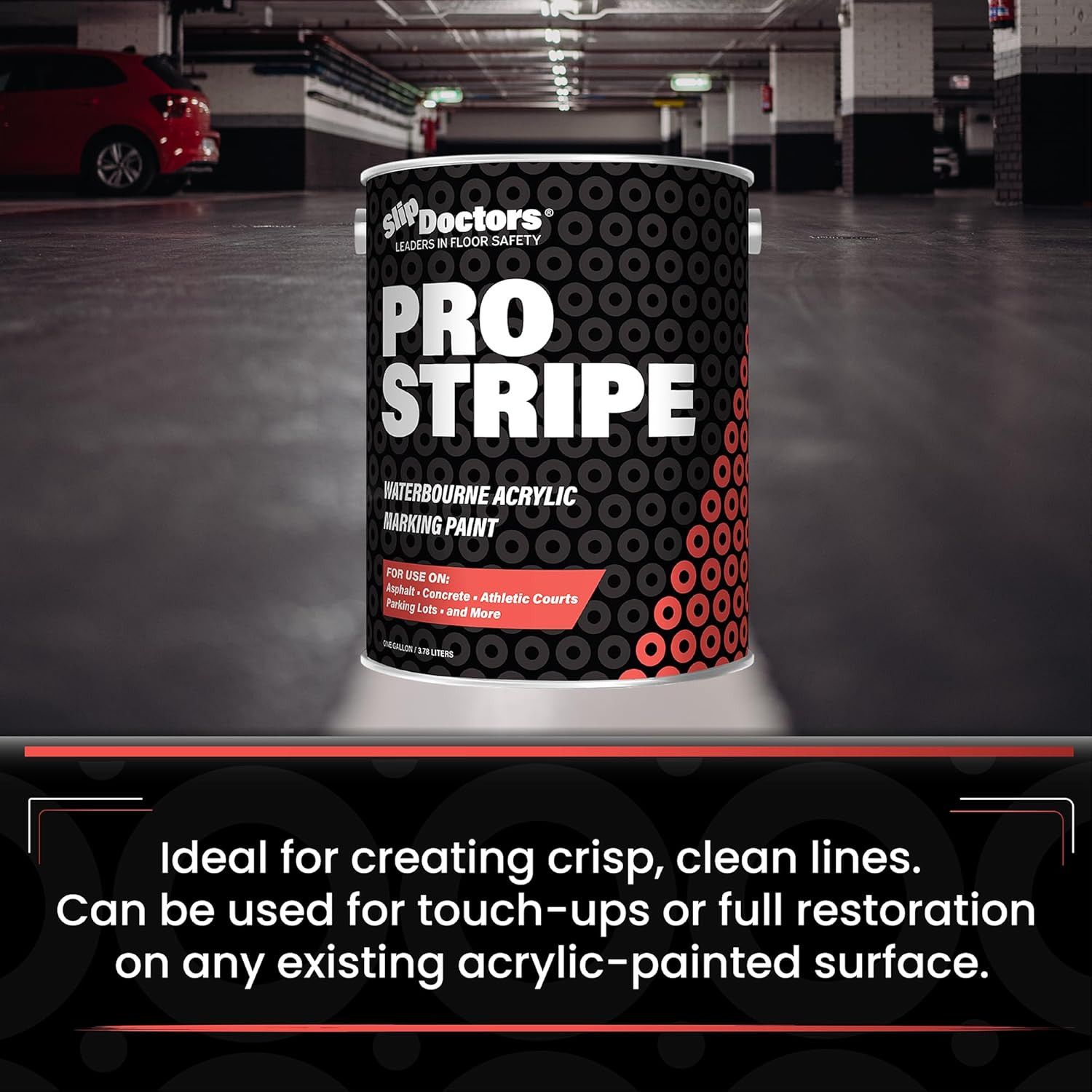 Pro Stripe White Line Marking Paint – 1 Gallon for Courts & Parking Lots