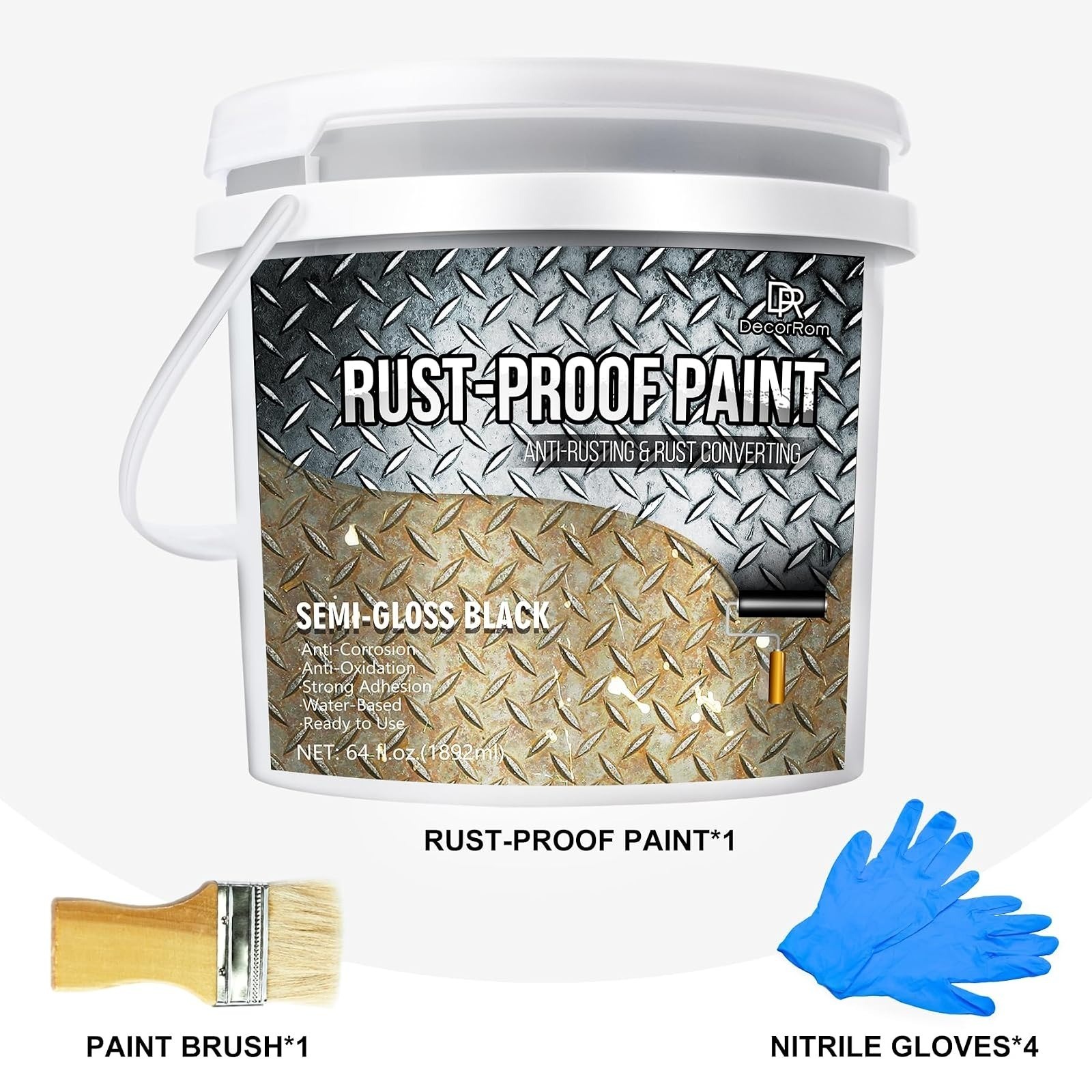 64oz Rust Converter & Metal Primer – Black Rust Reformer Paint