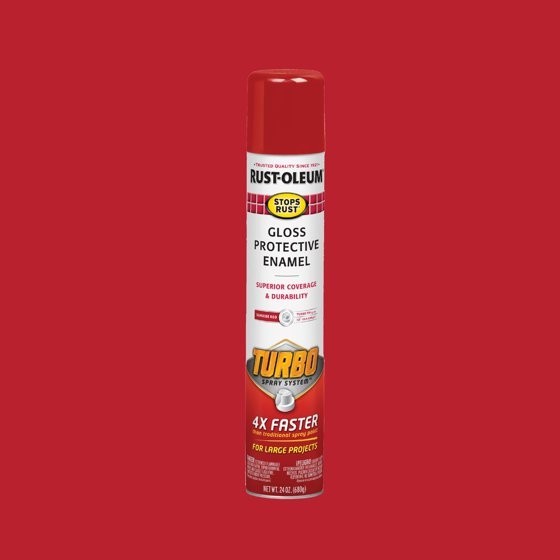 Rust-Oleum Stops Rust Turbo Gloss Spray Paint Sunrise Red 24 oz 3-Pack