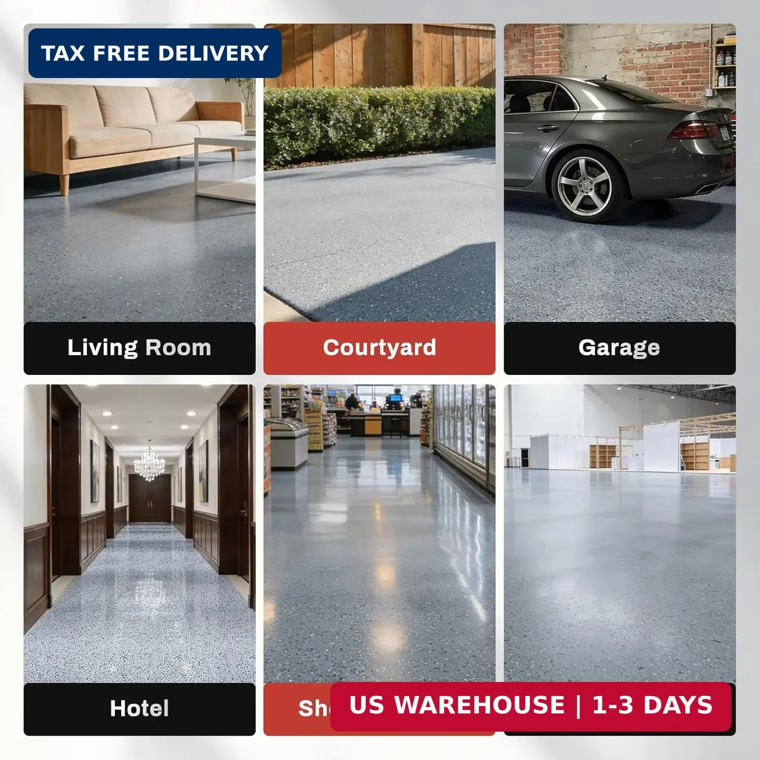DWIL Epoxy Colored Sand Floor Paint with Primer, Epoxy Quartz Sand Floor Coating