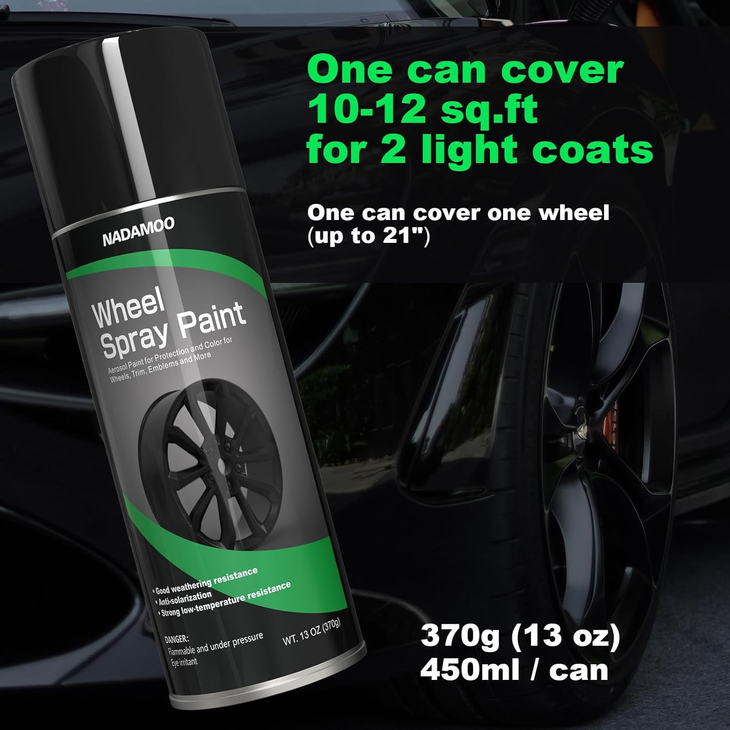 Aluminum Wheel Spray Paint, Car Rim Aerosol Paint for Recolor and Protection of