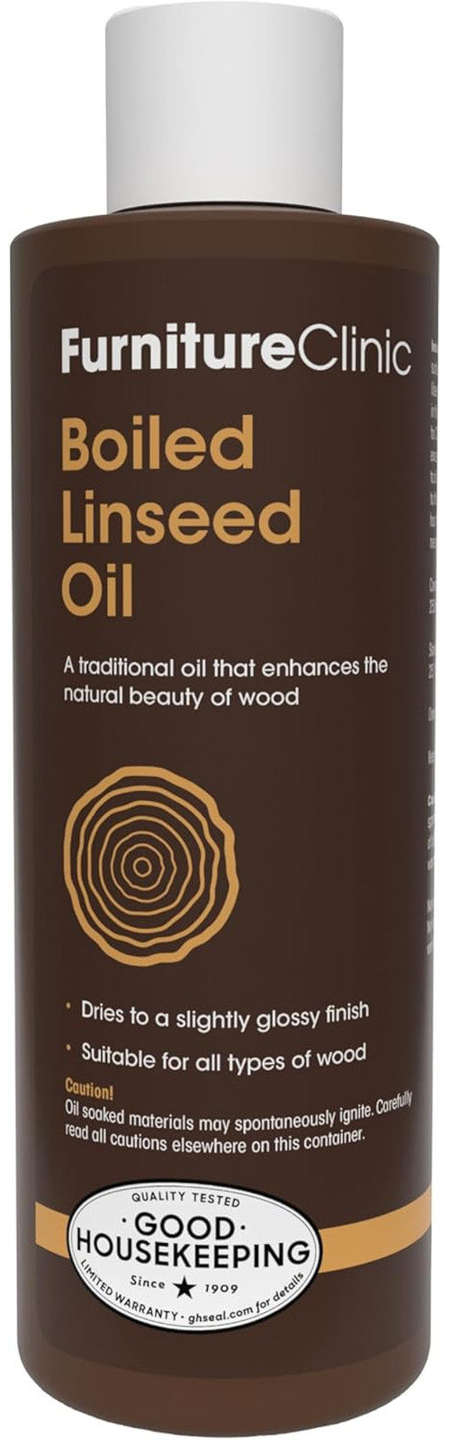 Furniture Boiled Linseed Oil 250ml Oil for Wood Metal Stone Glossy Finish