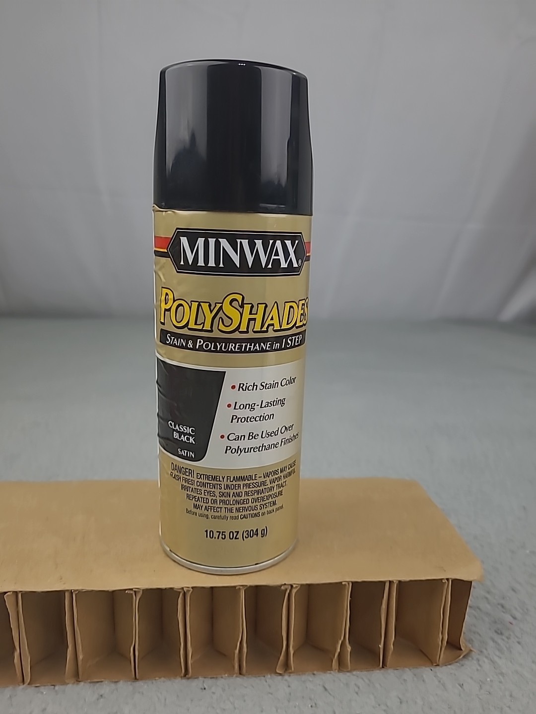 Minwax PolyShades CLASSIC BLACK Satin 10.75 oz Stain & Polyurethane Spray NEW