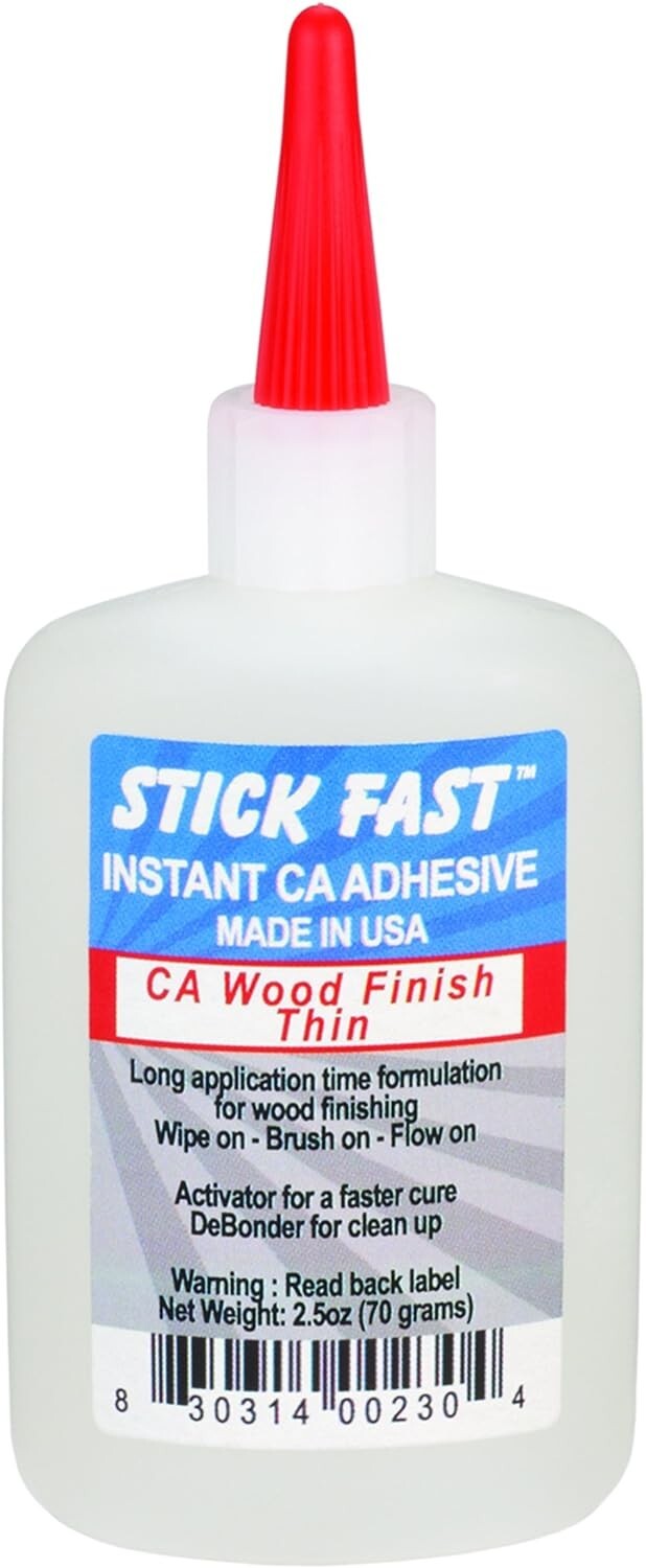 Stick Fast CA Wood Finish, 2.5 oz. Thin