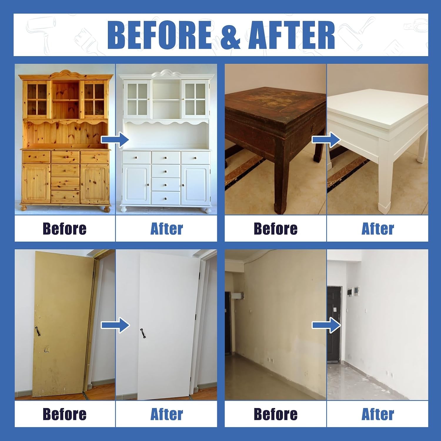 Multi Surface White Paint for Furniture and Cabinets All in One Primer 5 Fl Oz