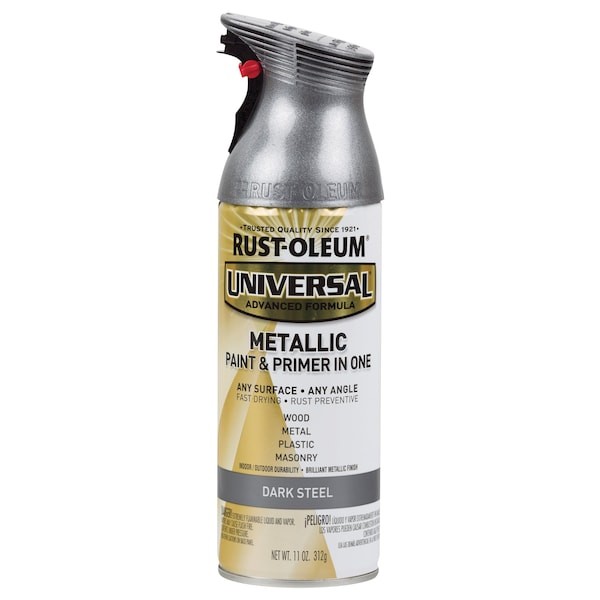 Rust-Oleum Spray Paint, Dark Steel, Metallic, Solvent, 11 oz 262662