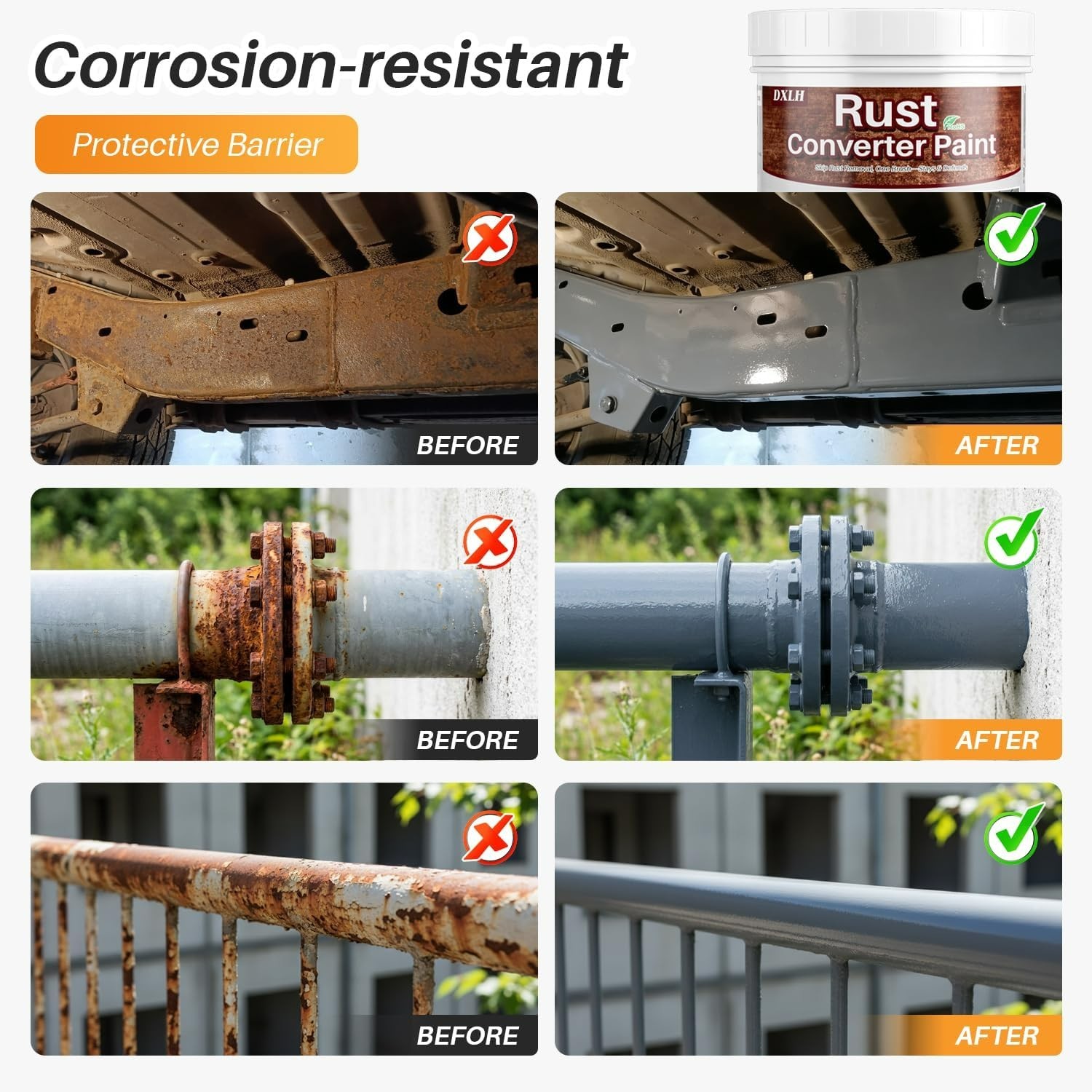 Heavy-Duty 2-in-1 Rust Reformer & Metal Primer – Quick Dry, All-Surface Use