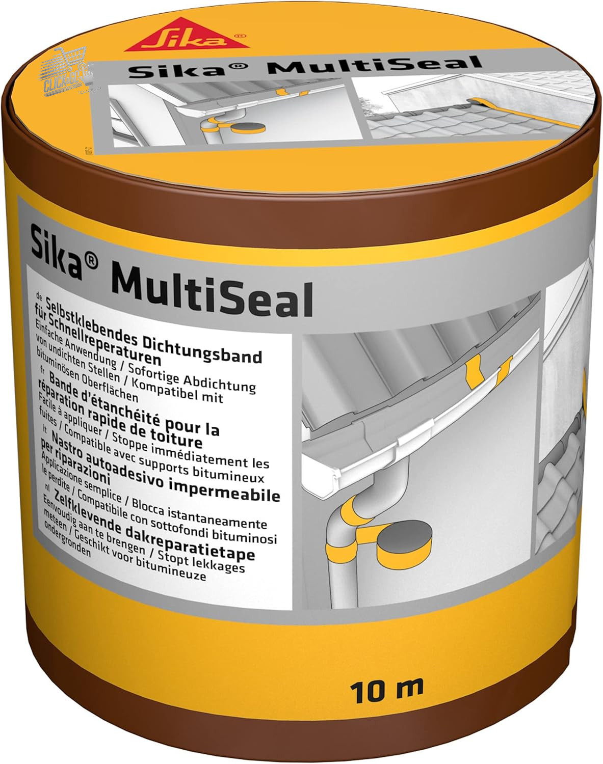 Sika Multiseal Terracotta Bituminous Sealing Tape Roofs Gutters 15x10m