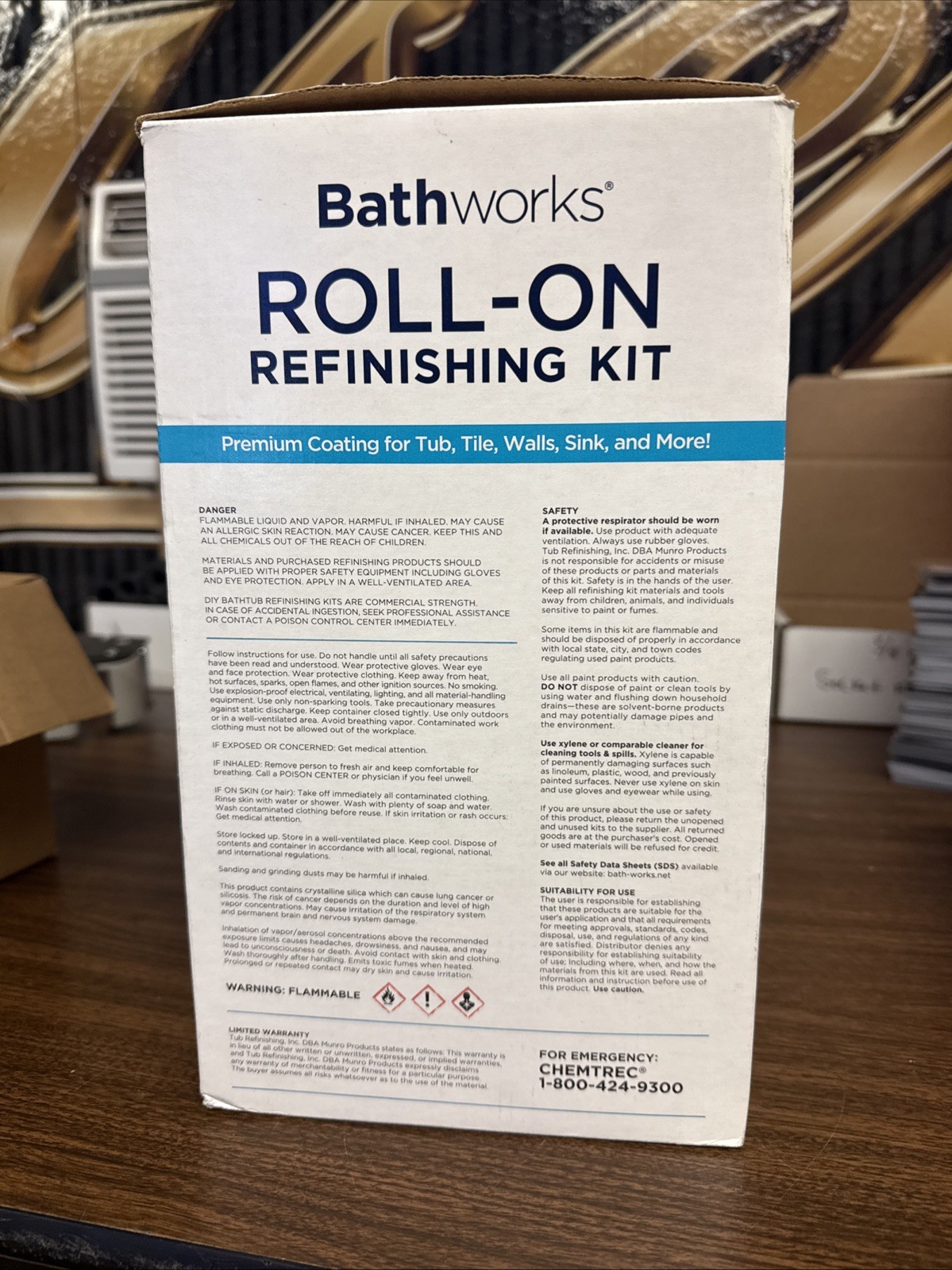 Bathworks Roll-On Refinishing Kit Diamond Gloss Finish White New In Box