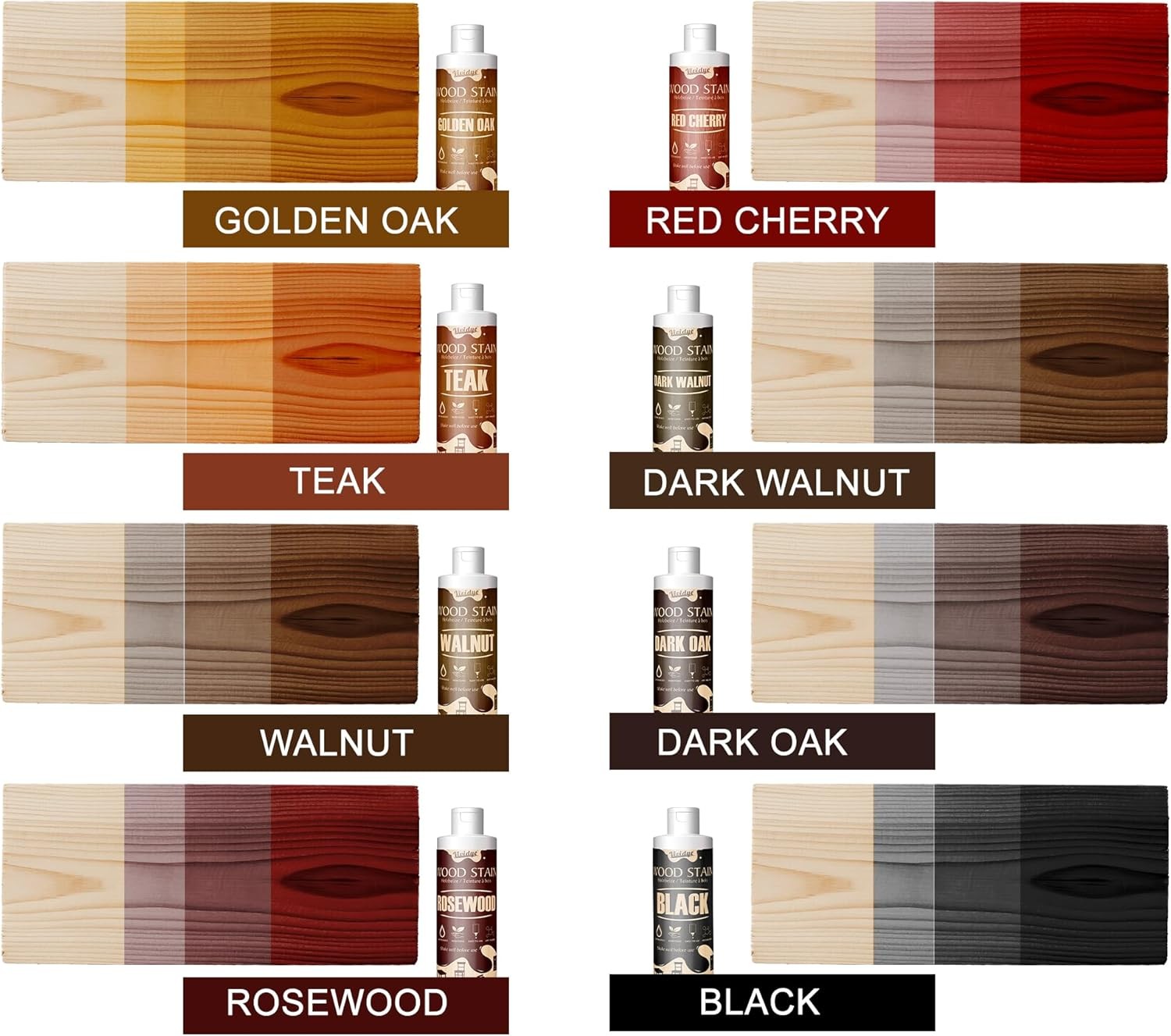 Wood Stain, 8.5oz/250ml Water Based Wood Stain for Indoor and Outdoor Furniture,