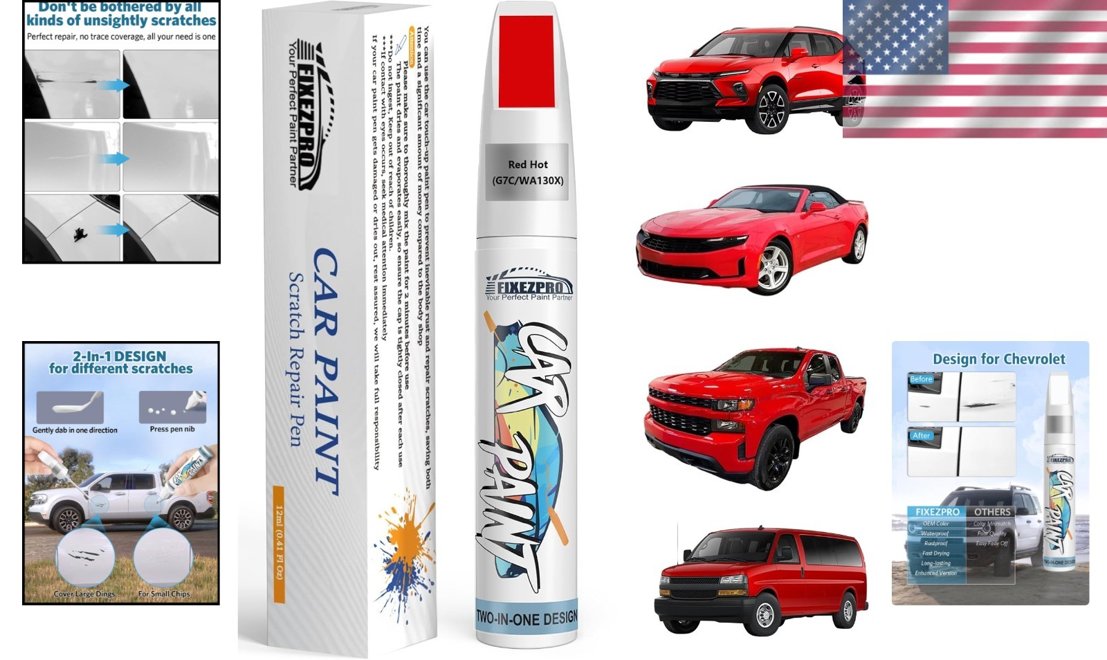 Chevrolet Red Hot Touch Up Paint – Exact Match Pen