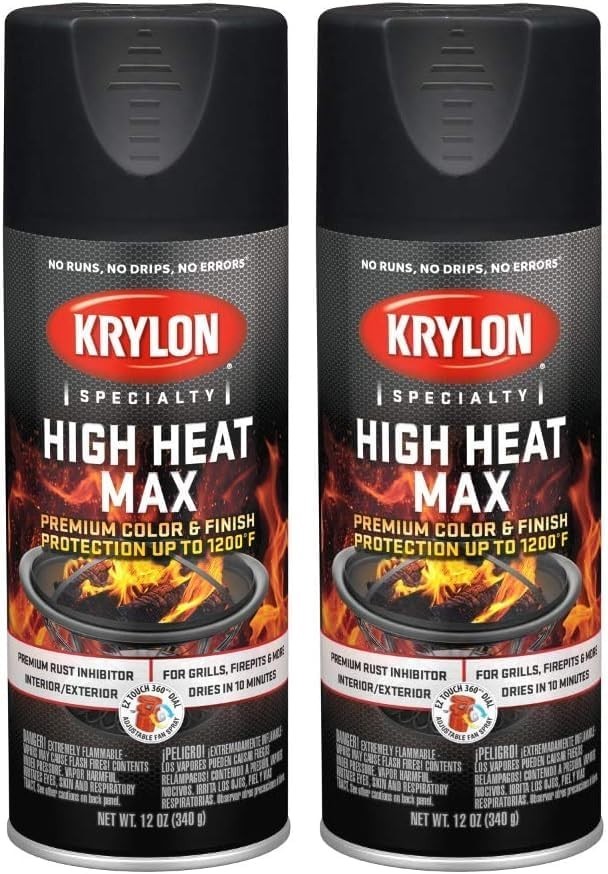 High Heat Max Black Gloss Spray Paint – 12 oz Pack of 2 for Ultimate Protection