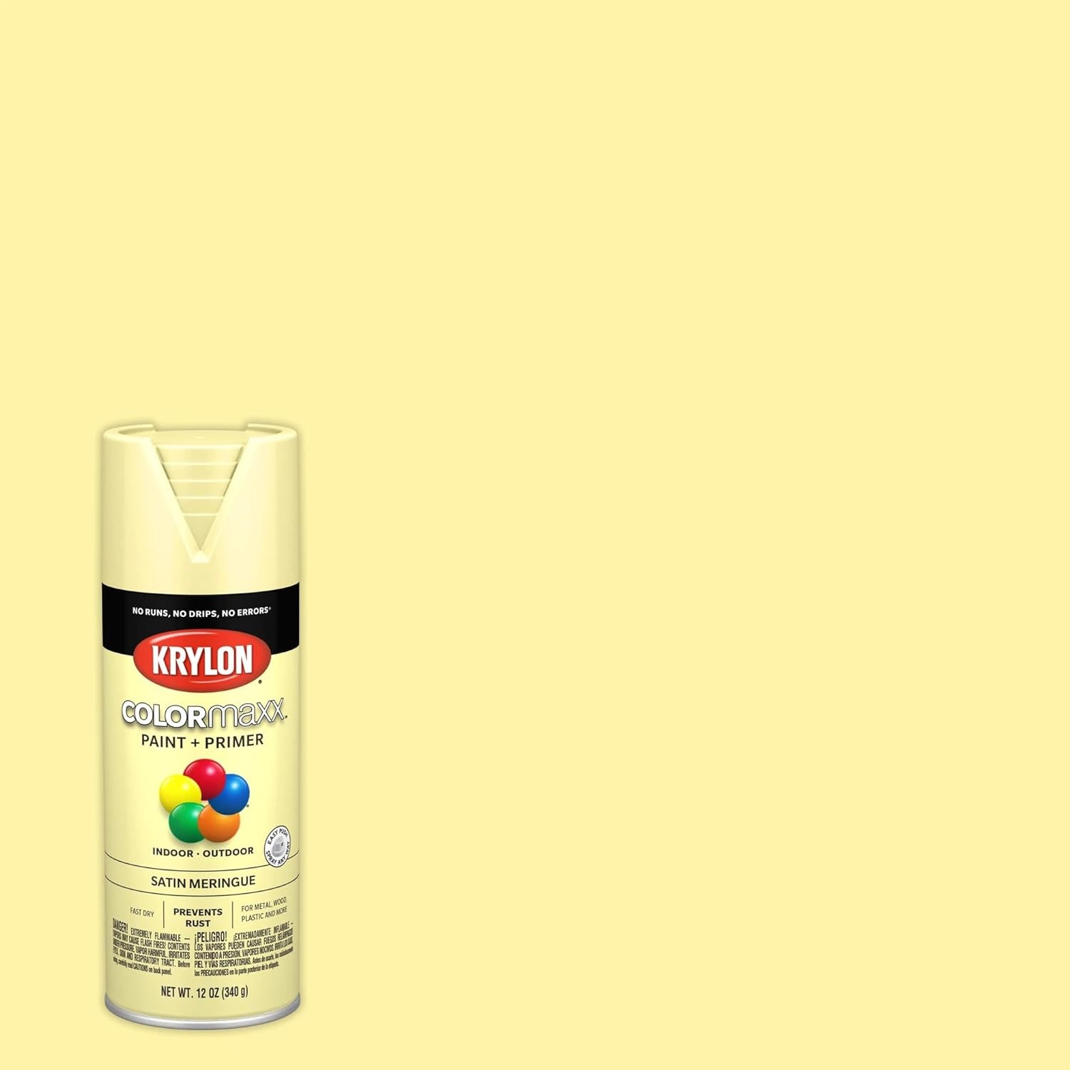 Krylon COLORmaxx Spray Paint Satin Meringue Yellow 12 oz