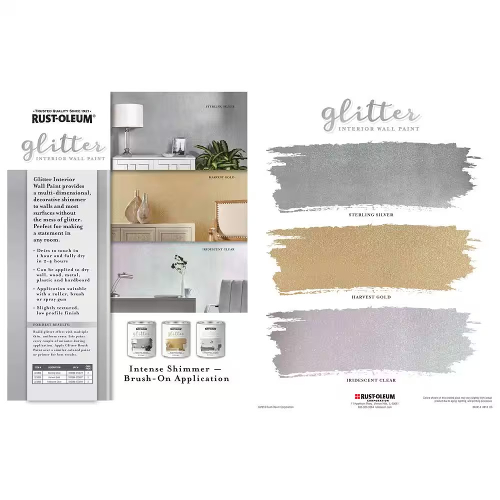 Rust-Oleum Specialty Decorative Iridescent Clear Glitter Paint 1 qt. (2-Pack)