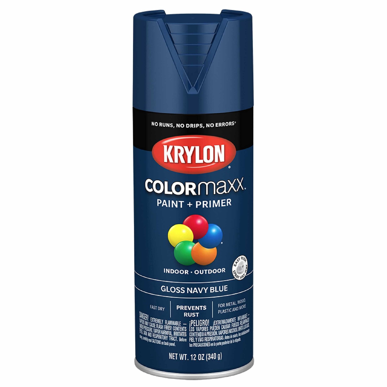 Krylon COLORmaxx Navy Blue Spray Paint 12 Ounce Fast Dry Durable Indoor Outdoor