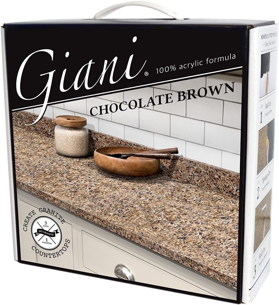 Easy Application Granite Countertop Paint – Chocolate Brown, 46 Oz – Low VOC