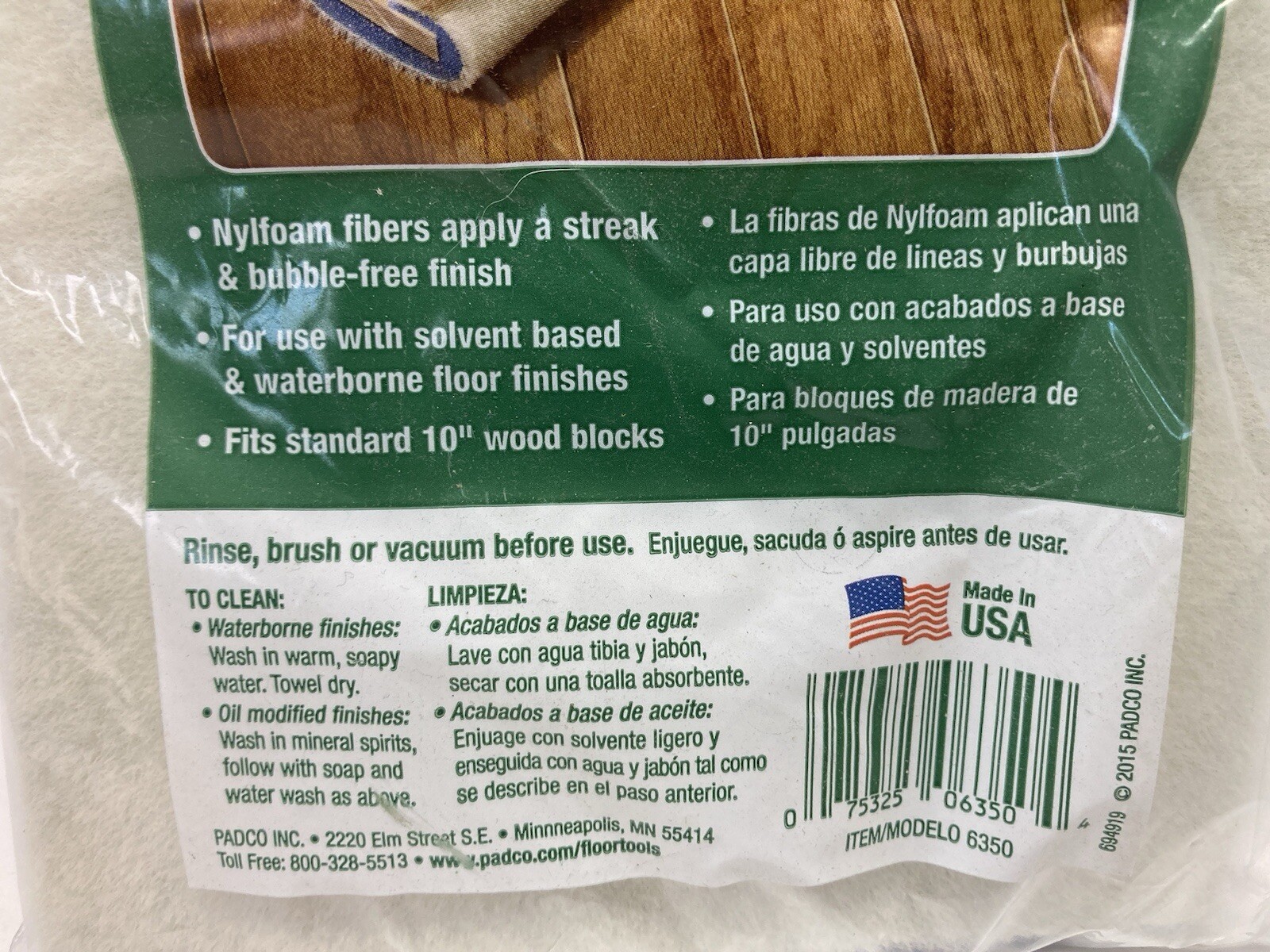 Wood Block Applicator PADCO – 10″ Refill Nylfoam New N Package. Free Shipping!!