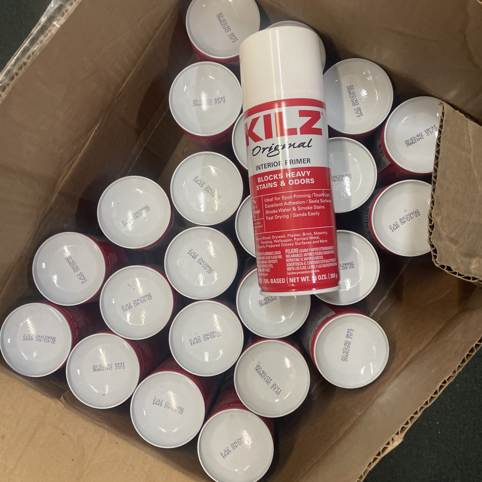 KILZ Original Interior Primer Aerosol Spray Stain Blocking 24 Pack 13oz EXP 2022