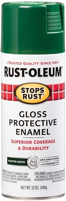 7738830 Stops Rust Spray Paint, 12 Oz, Gloss Hunter Green