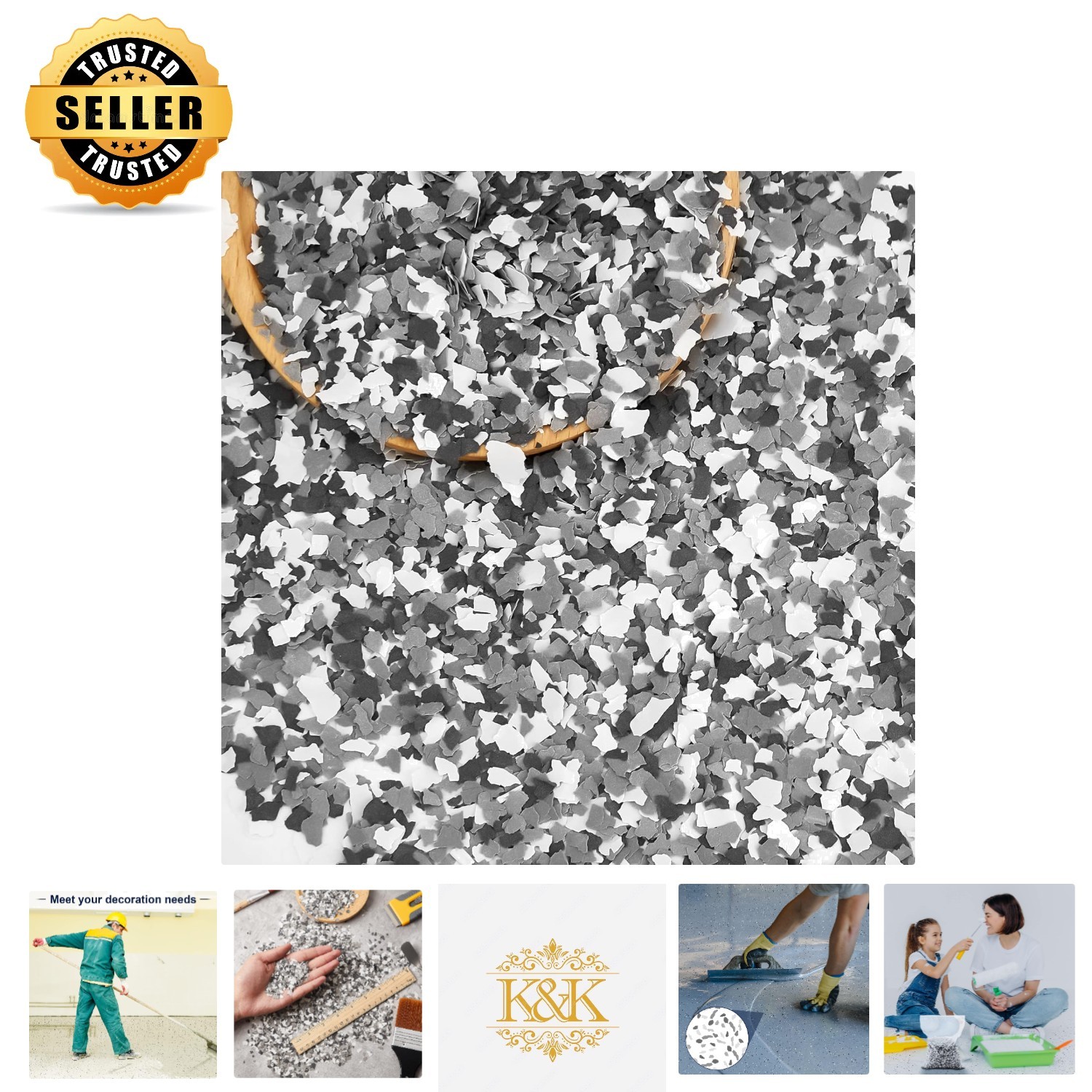 Blend Decorative Floor & Wall Epoxy Flakes – Elegant 700g Pack for DIY Projects