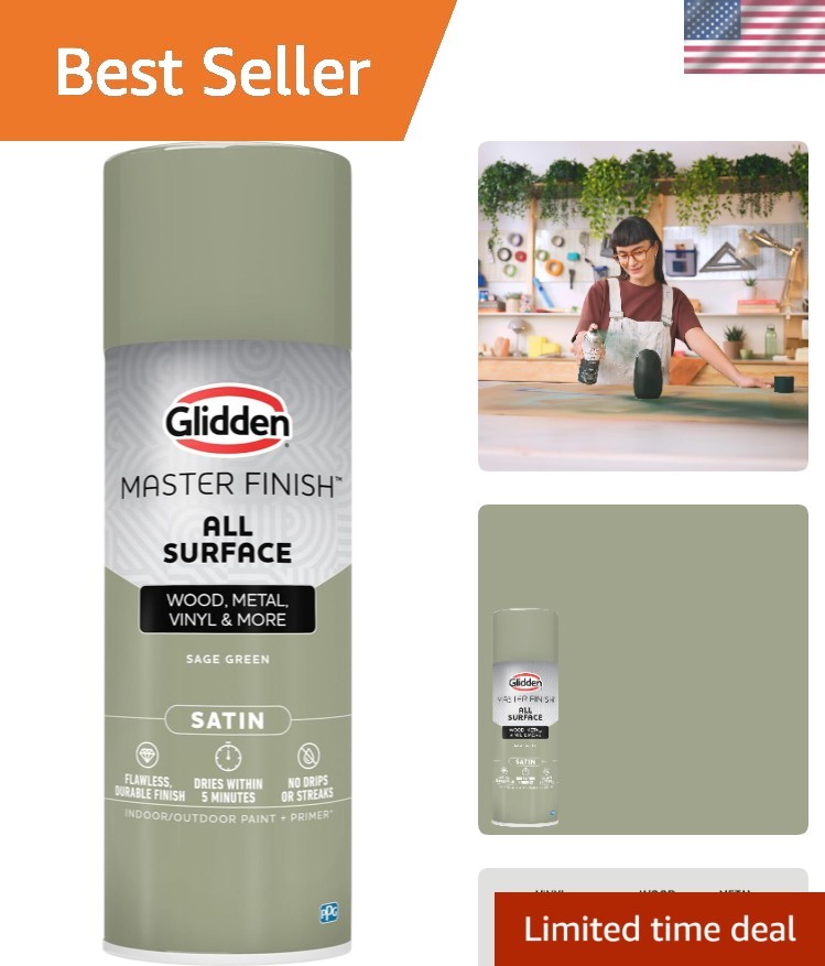 Master Finish 12 oz. Spray Paint and Primer – Satin Green Sage for Every Surface