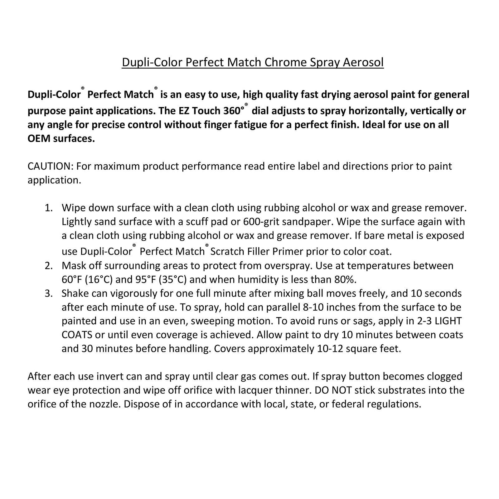 Dupli-Color EBUN02007 Perfect Match Automotive Spray Paint – Universal Chrome…