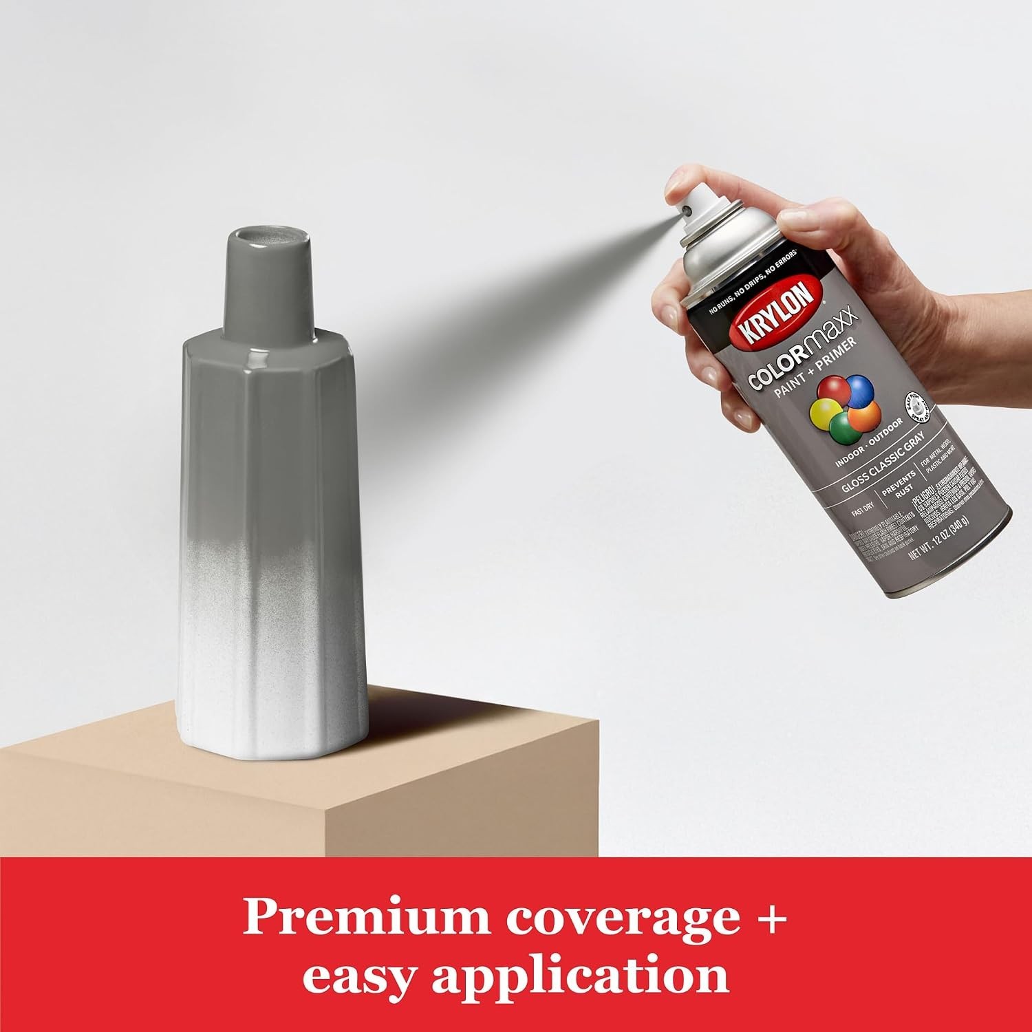 Colormaxx Gloss Spray Paint & Primer, Classic Gray – 1 Each
