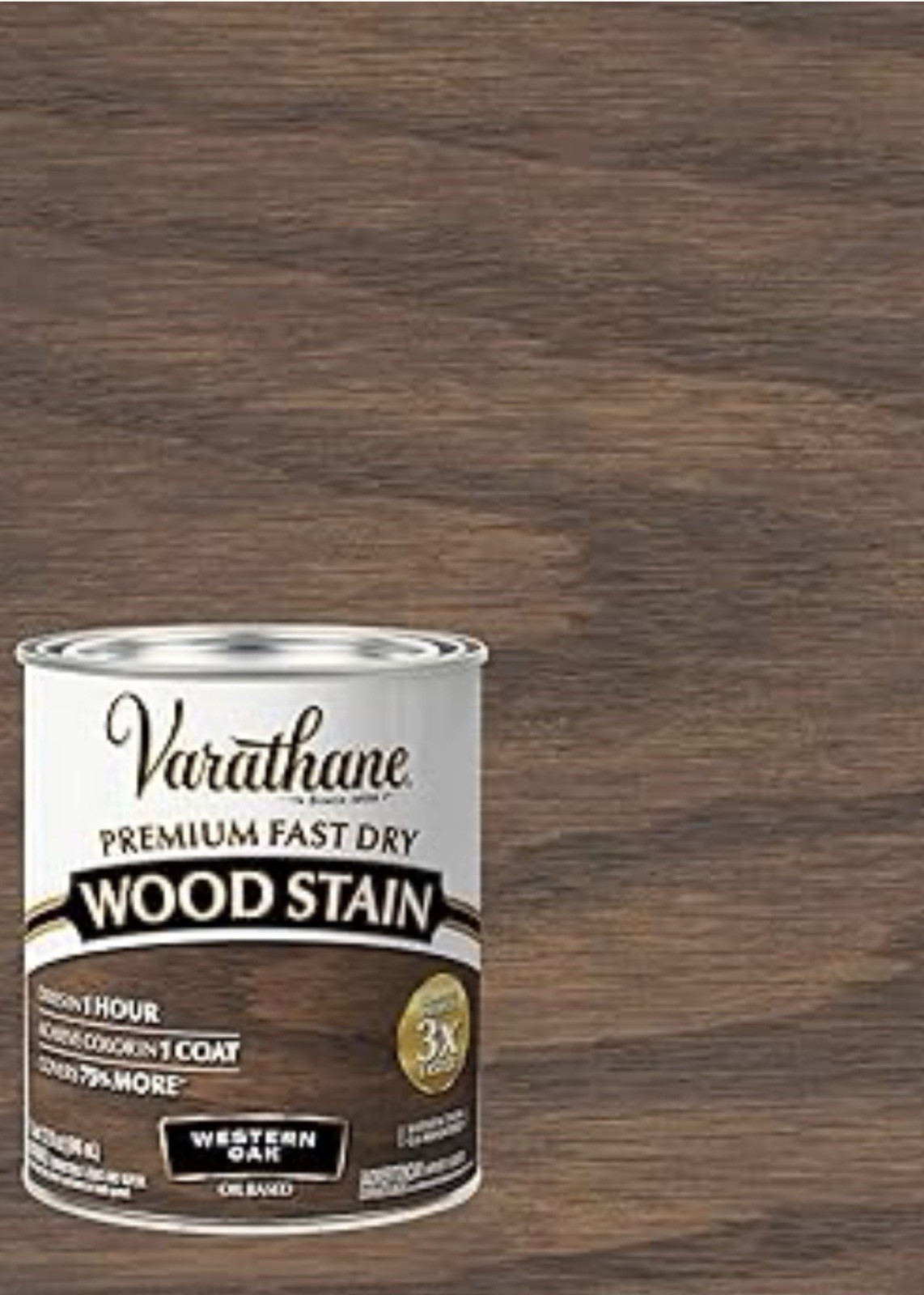 Varathane Fast Drying Oil-Based Wood Stain Western Oak 1 Quart