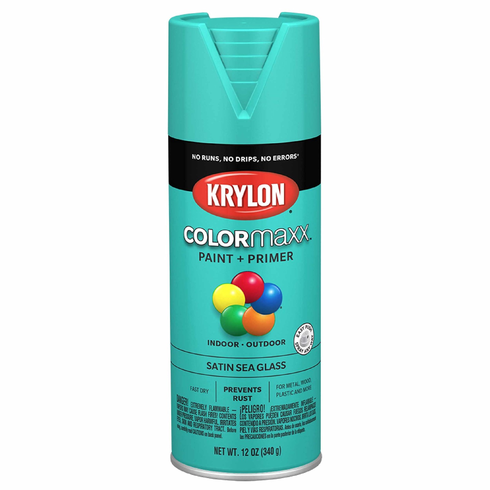 Krylon COLORmaxx Sea Glass 12oz Fast Dry Spray Paint for Metal Wood Fabric