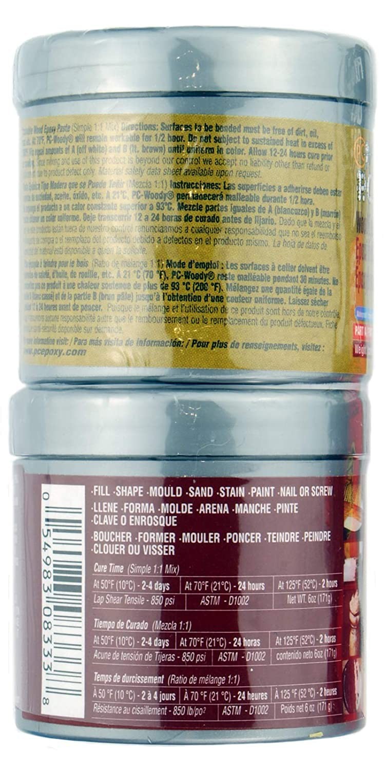 PC Products PC-Woody Wood Repair Epoxy Paste Kit with 6 oz Tool, Tan