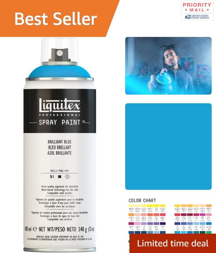 Brilliant Blue 400ml Professional Spray Paint Opaque Low Odor for All Surfaces