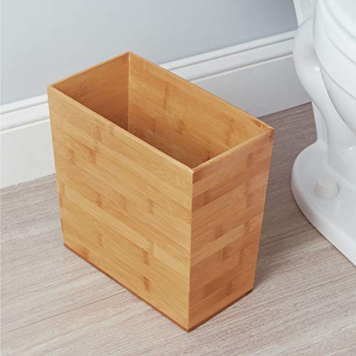Rectangular Bamboo Waste Basket, The Formbu Collection – 10.5″ x Pack of 1