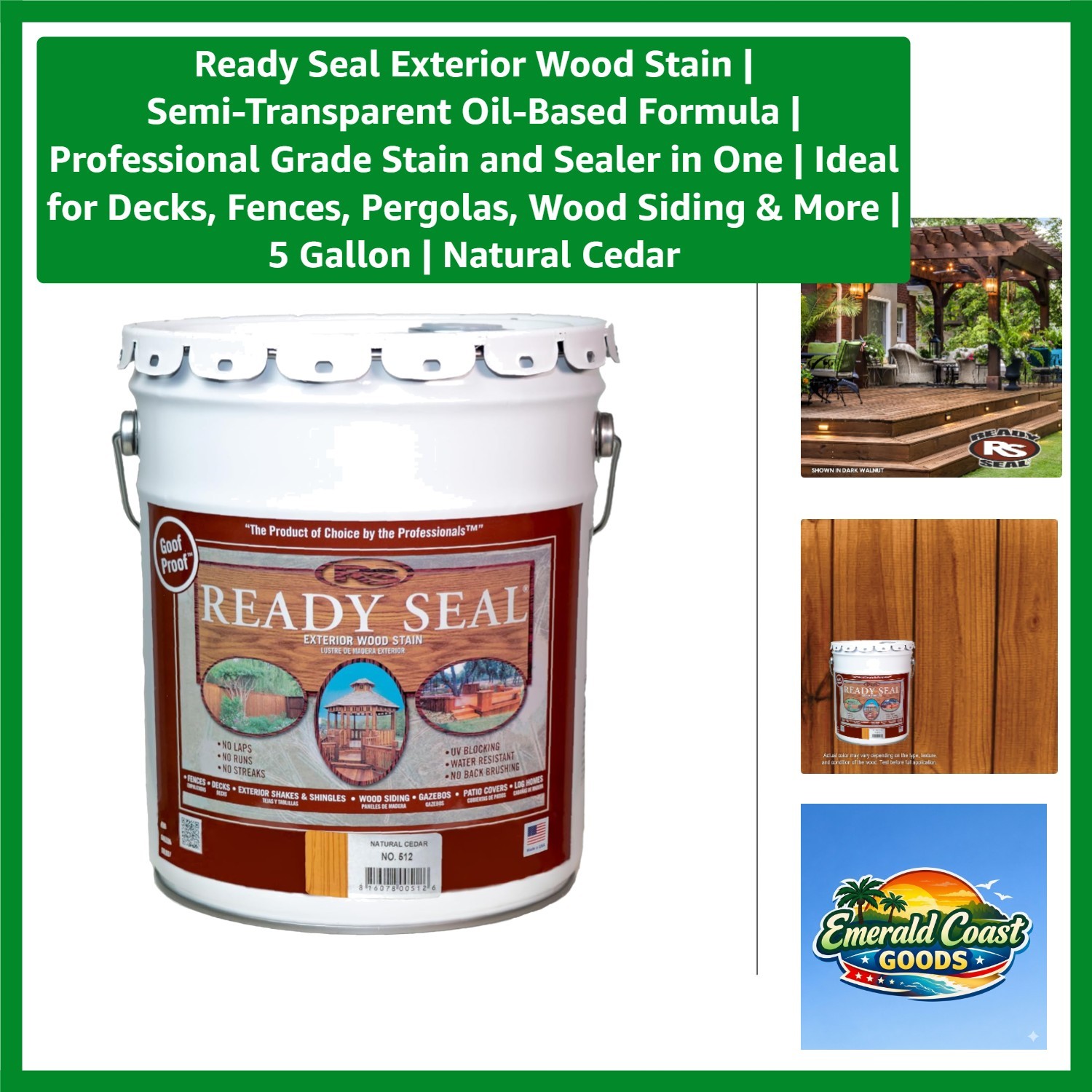 Exterior Wood Stain | Semi-Transparent Oil-Based Formula | Professional Grade…
