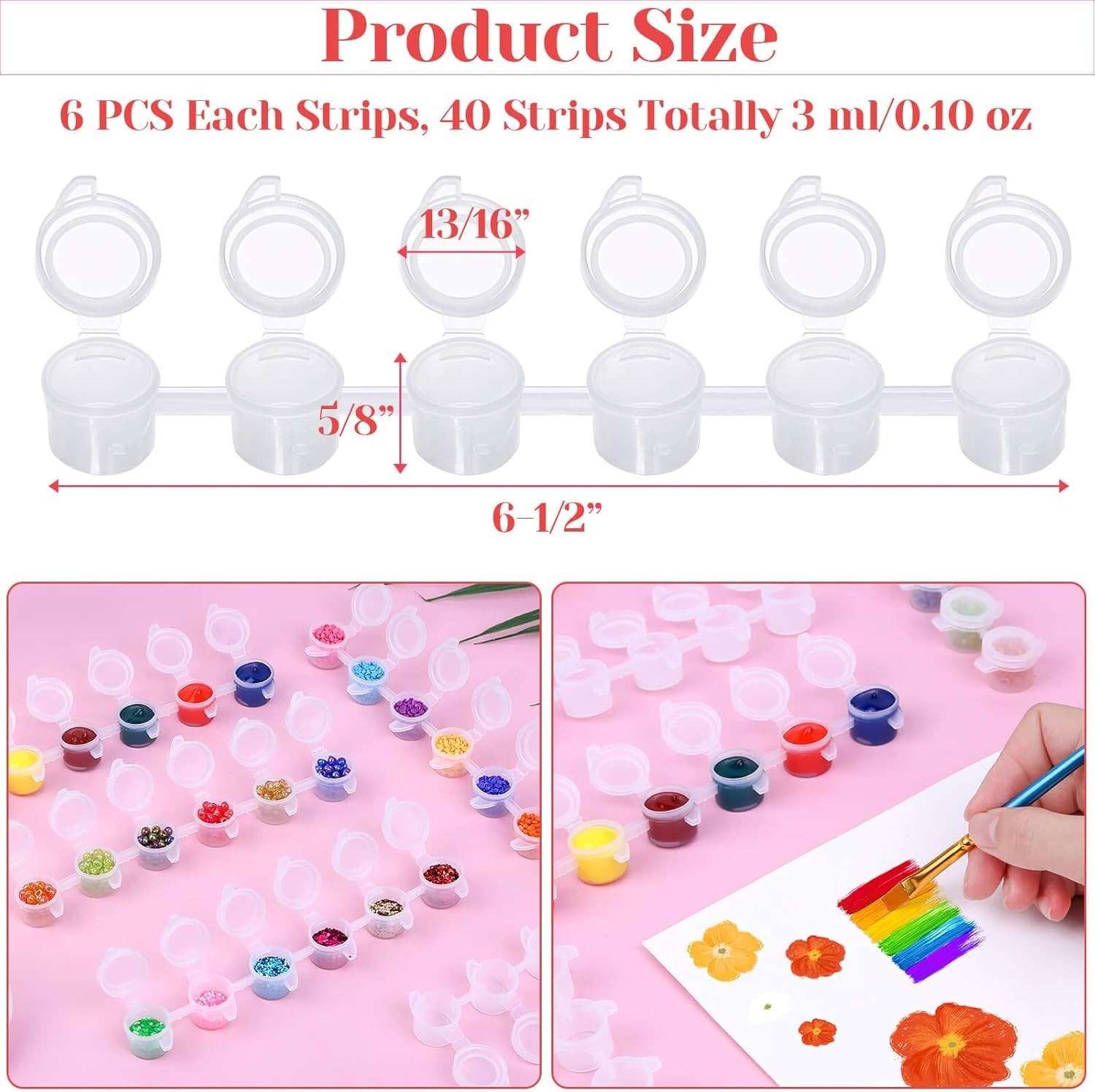 240-Piece Empty Paint Pot Set, 3ml Mini Containers with Lids